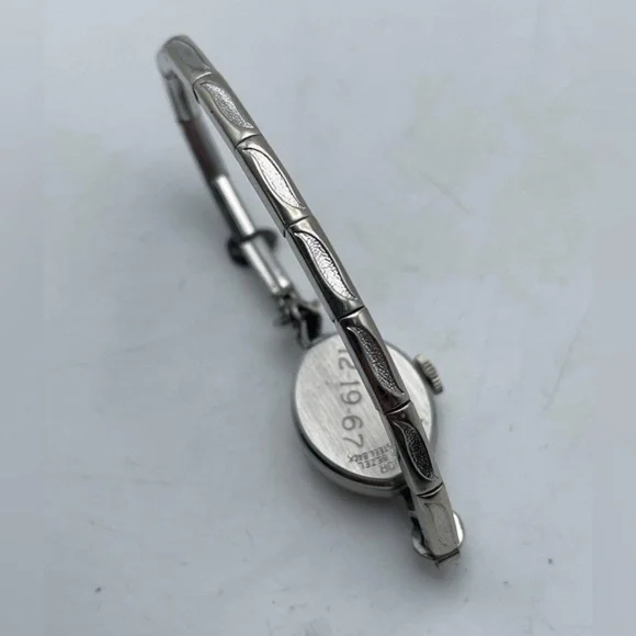 10K White Gold Rolled-Vintage Rare 1967-Tradition Women’s Watch  17 Jewels - Picture 3 of 5